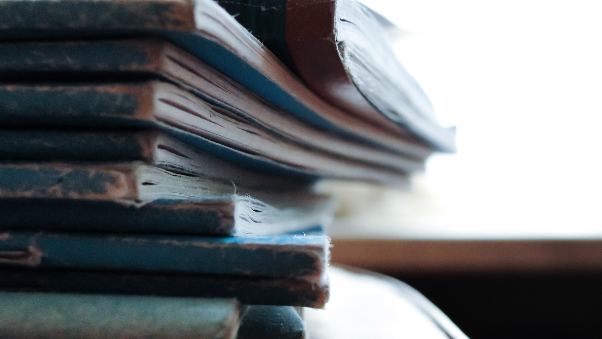 stack of blue books