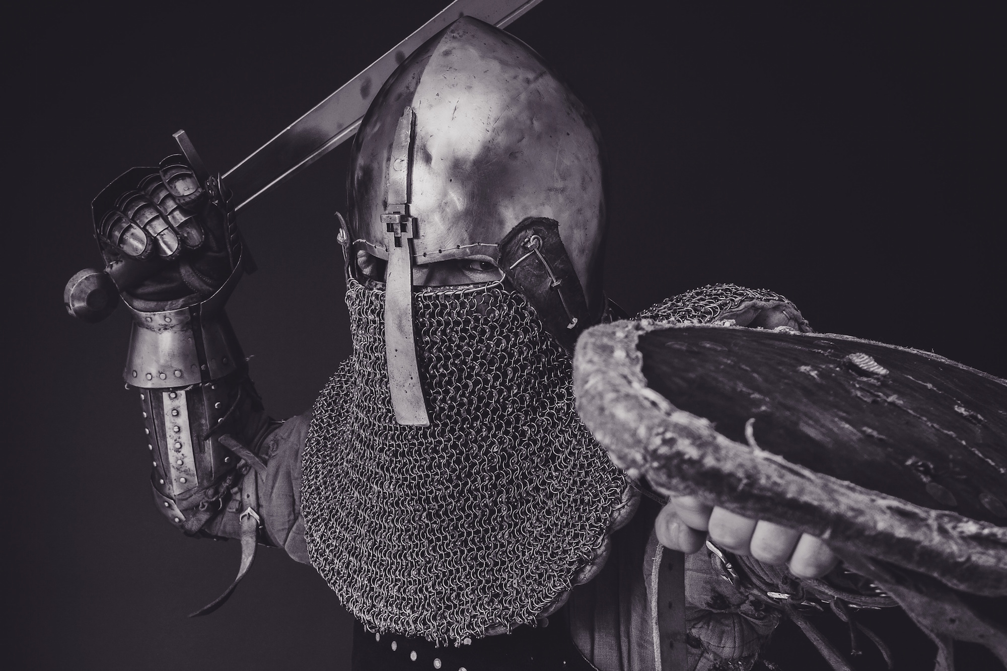 knight brandishing a sword 