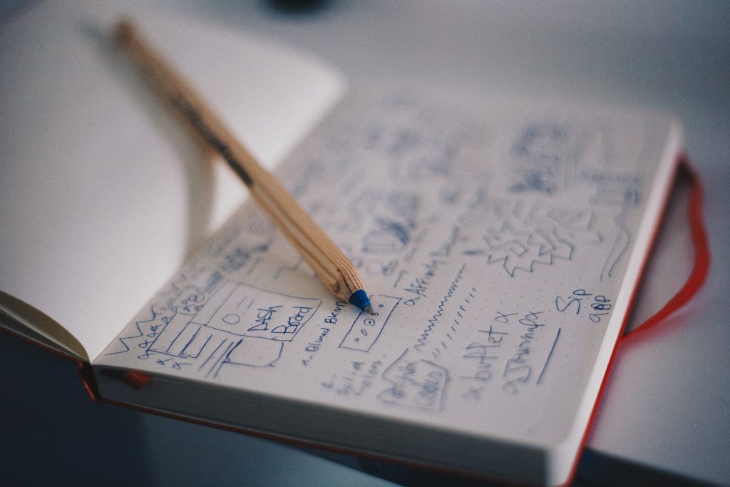 decorative image of plans in notebook