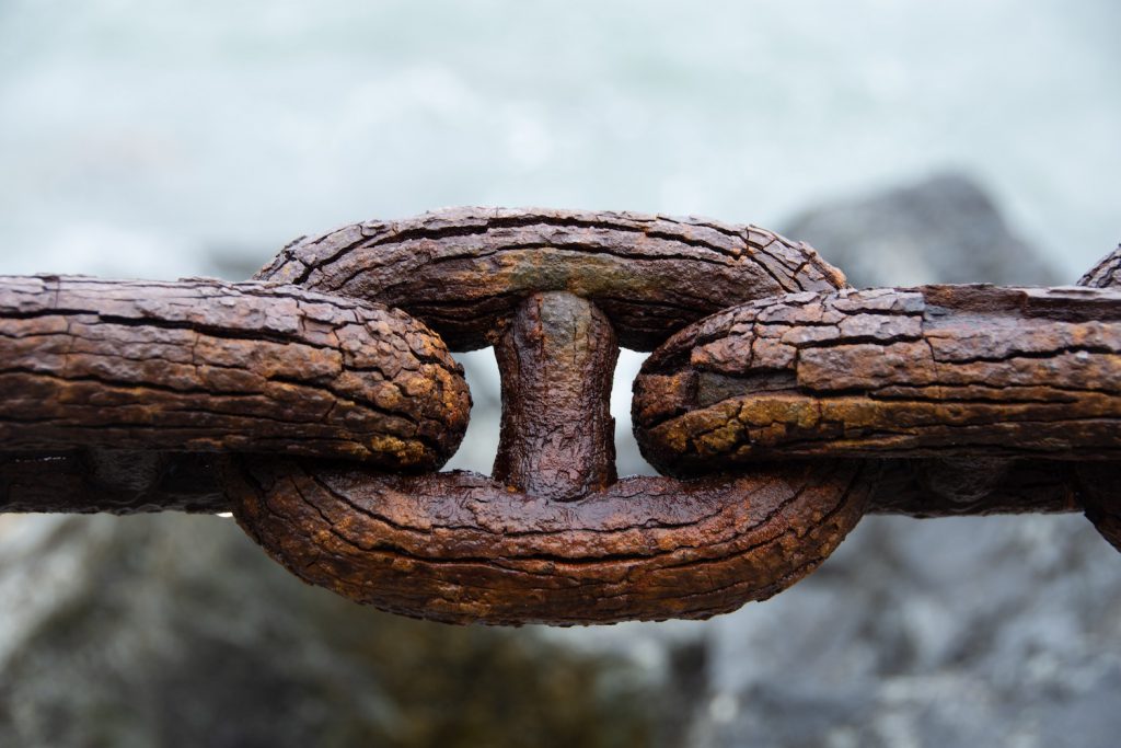decorative image: rusted chain