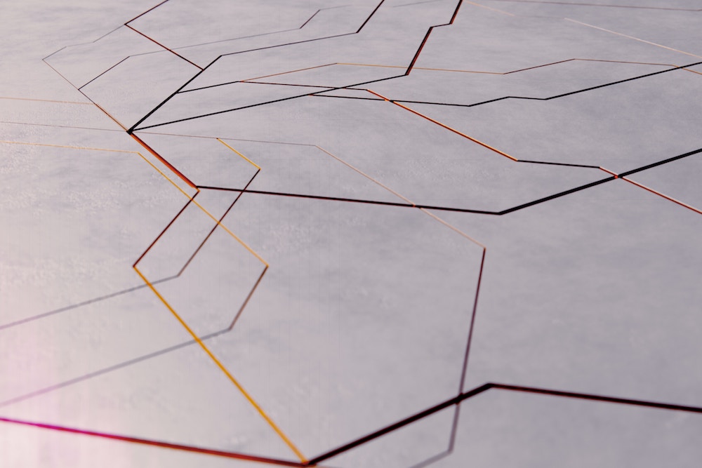 intersecting lines in various colors